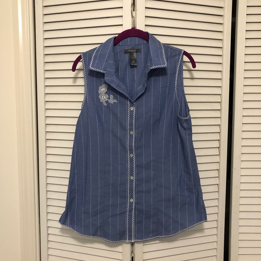 Blue embroidered blouse